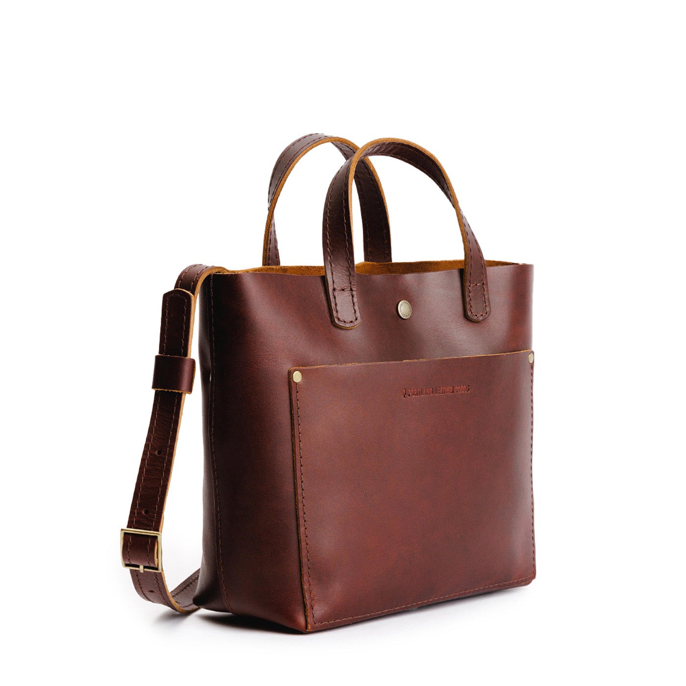 Cognac*Classic | Crossbody tote bag with snap closure and front pocket