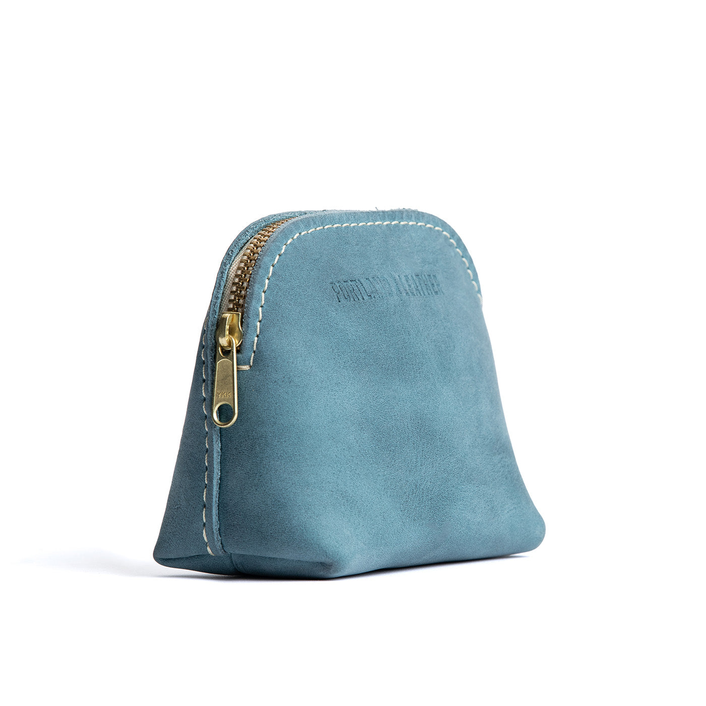 Aqua Mini | Compact leather pouch with top zipper