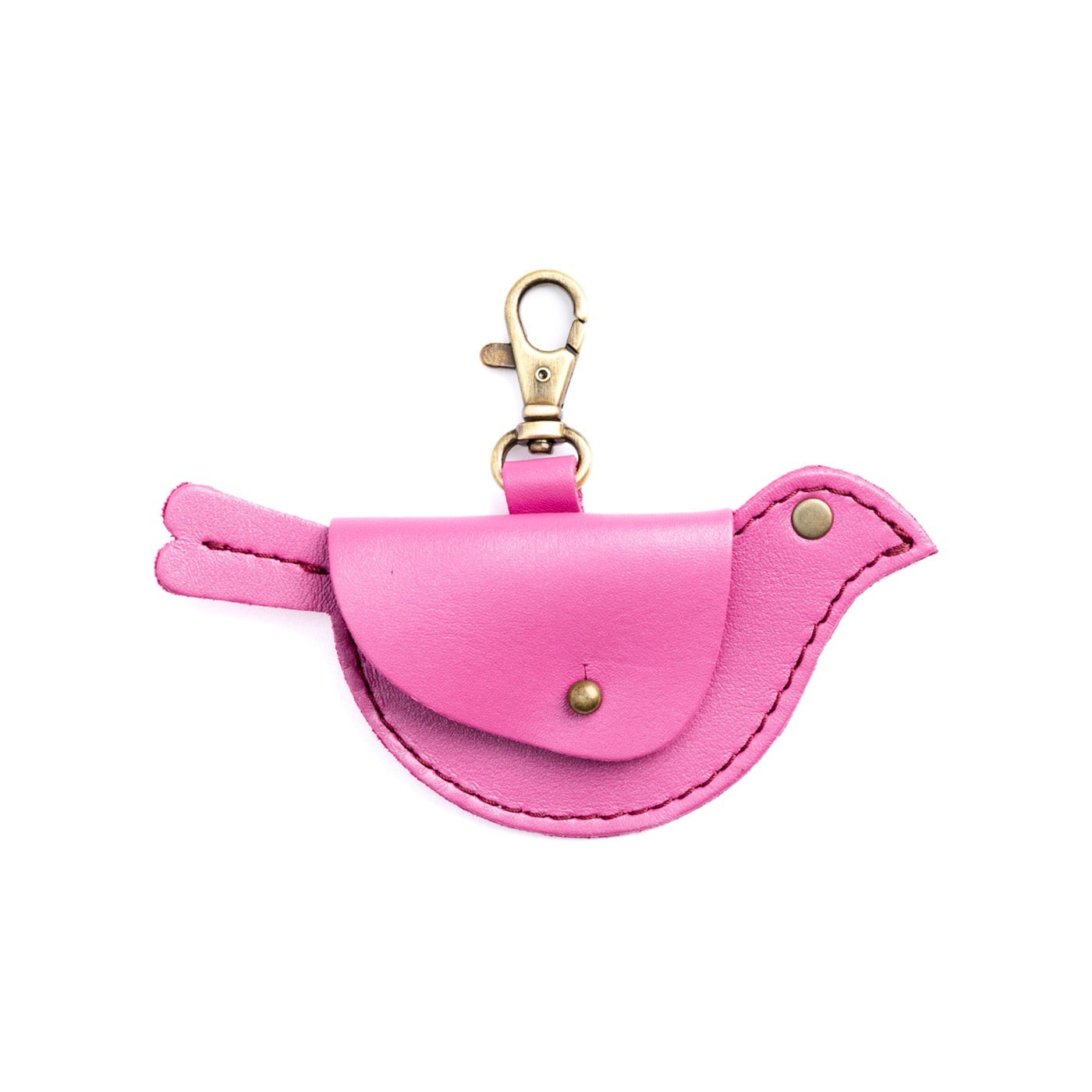 Lip Gloss | Bird shaped pouch with button closure and lobster clasp