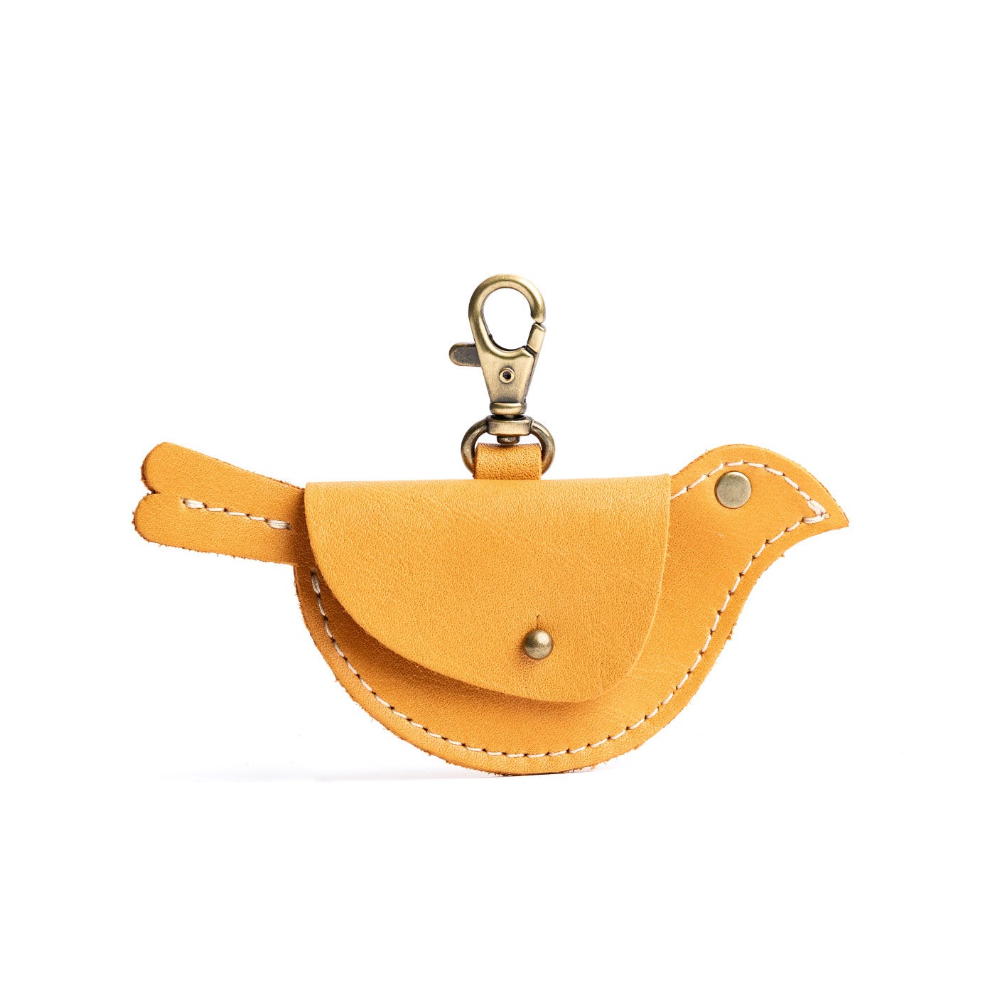 All Color: Sunflower | Bird shaped pouch with button closure and lobster clasp