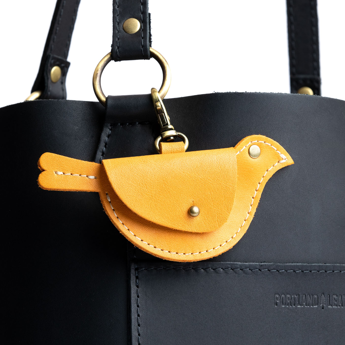 All Color: Sunflower | Bird shaped pouch with button closure and lobster clasp