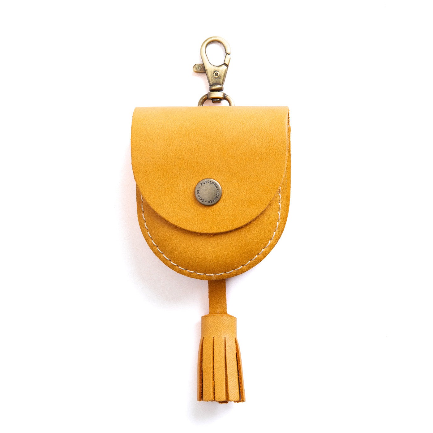 All Color: Sunflower | U shaped pouch with snap closure, lobster clasp and fringed tassel