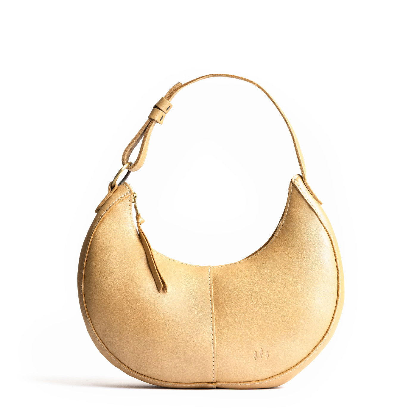 Champagne*Classic | Crescent shaped shoulder bag with zipper closure and adjustable strap