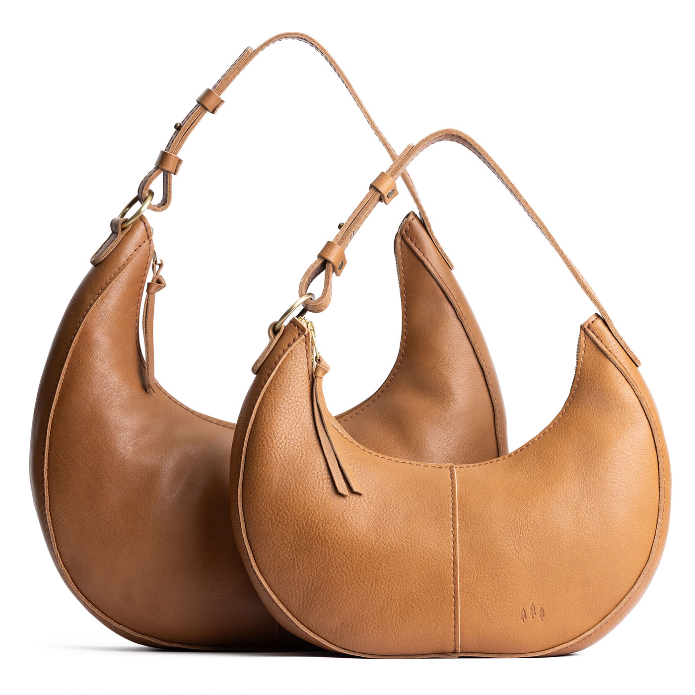 Shortbread | Crescent shaped shoulder bag with zipper closure and adjustable strap