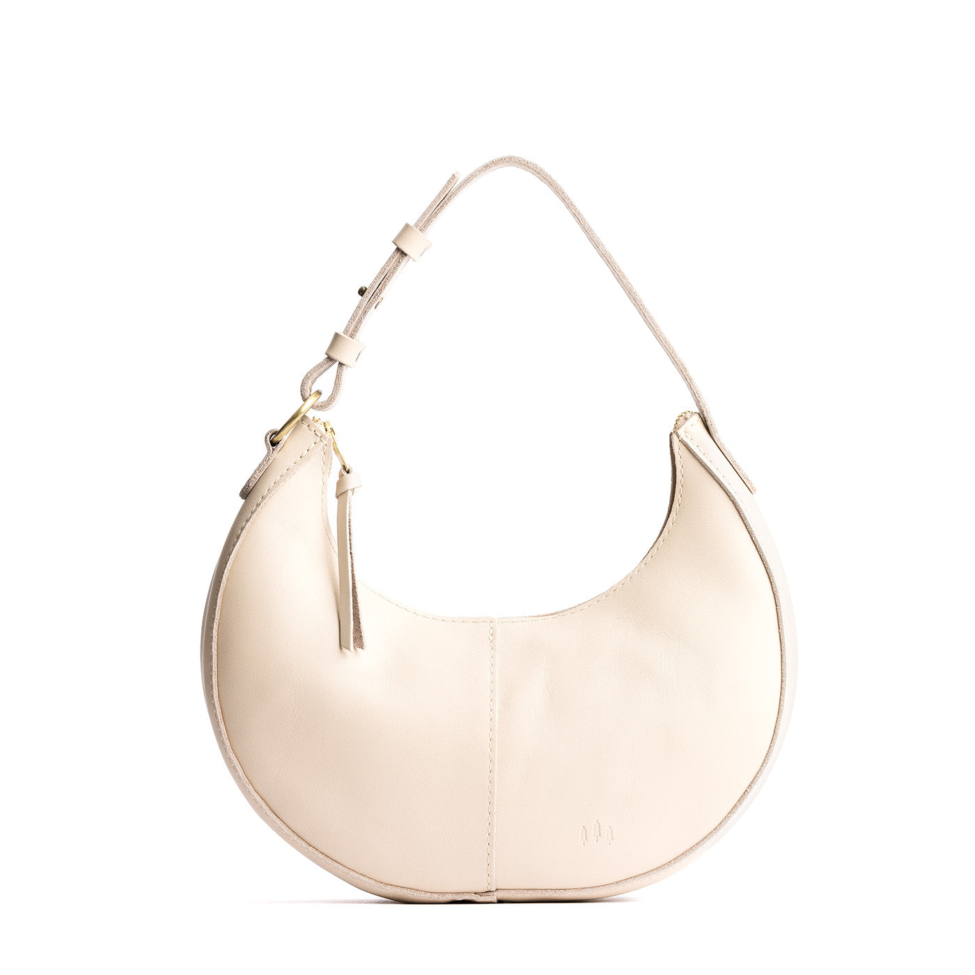 Bone Classic | Crescent shaped shoulder bag with zipper closure and adjustable strap