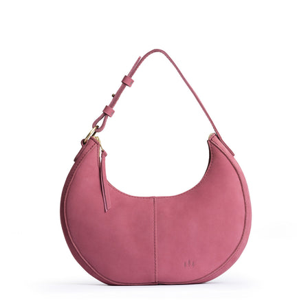 Foxglove*Classic | Crescent shaped shoulder bag with zipper closure and adjustable strap