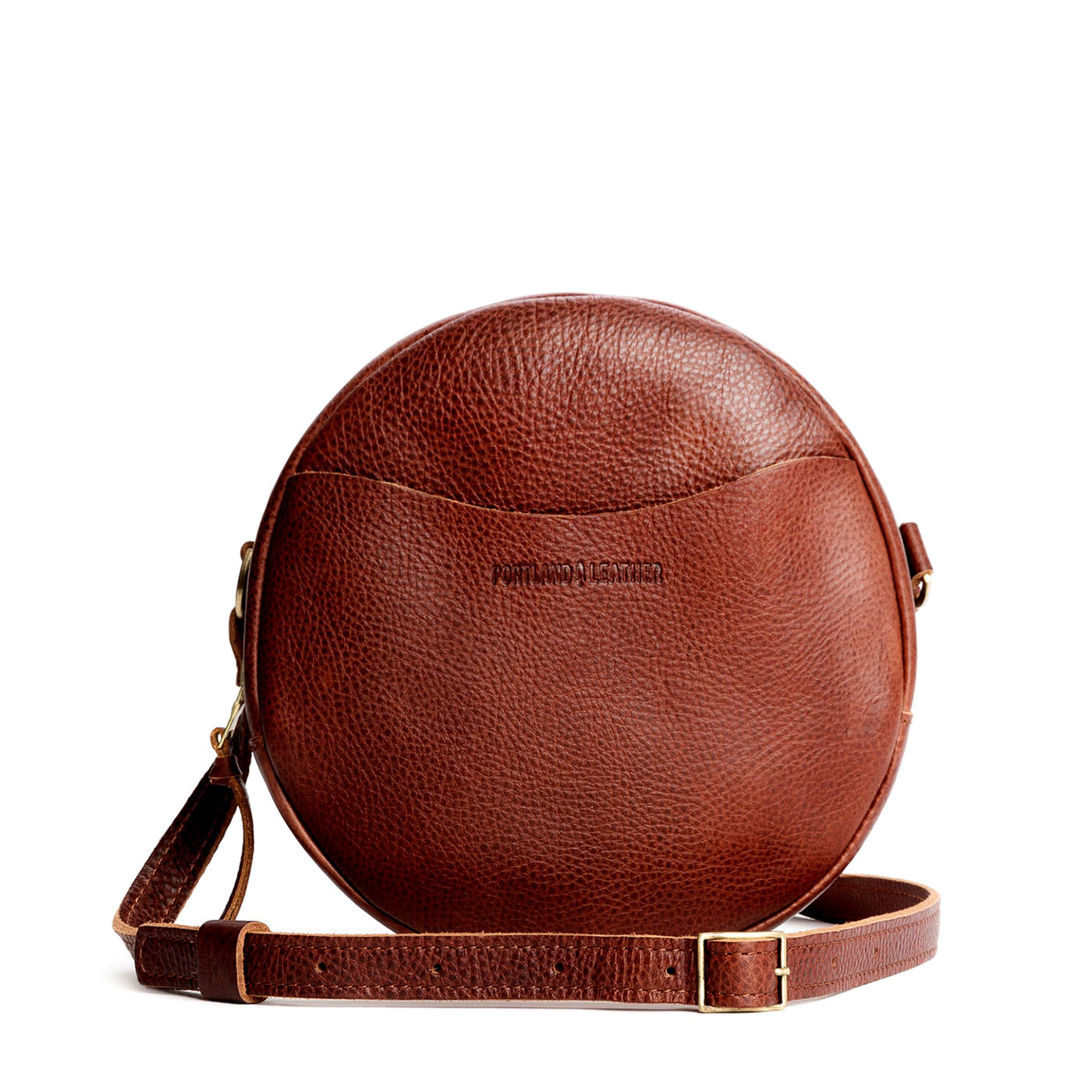 Nutmeg Large | Circle shaped crossbody bag with top zipper