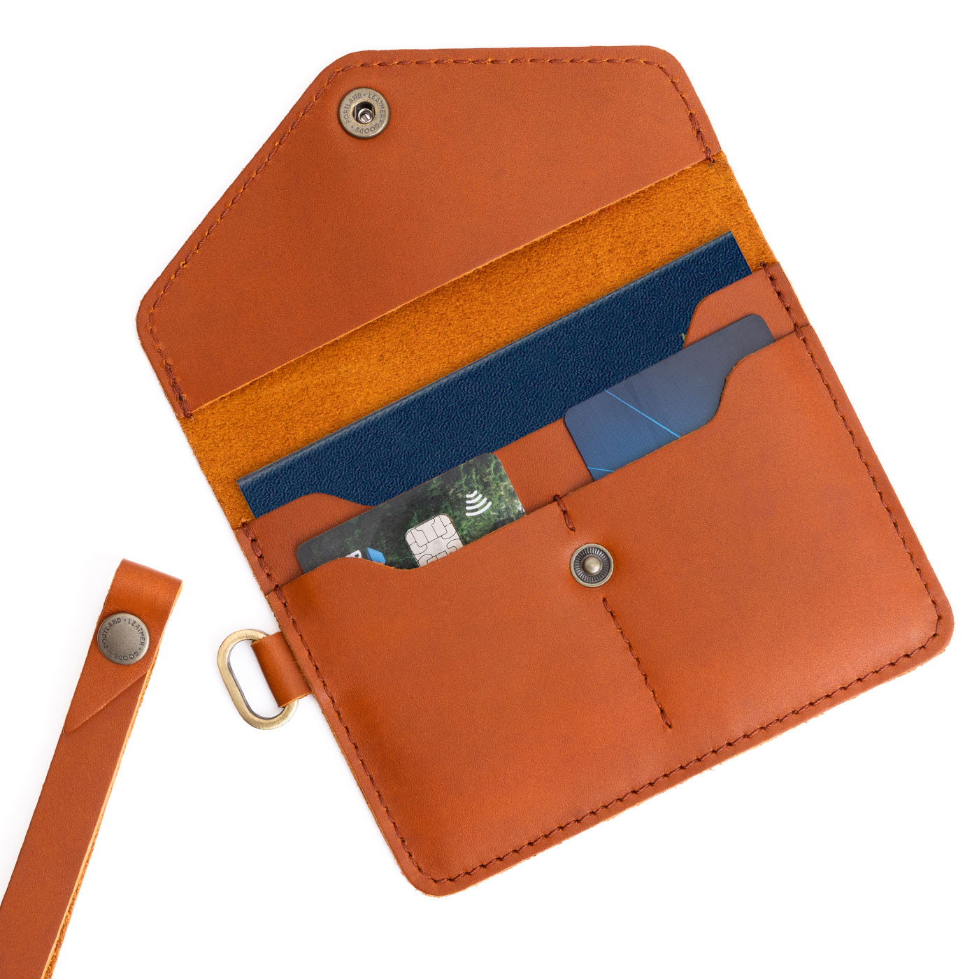 Tuscany | Small Leather Passport Wristlet Open Shot