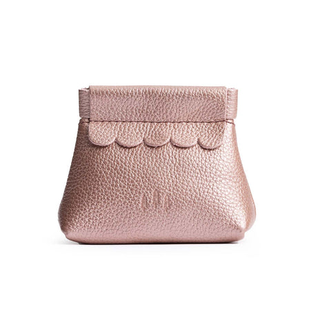 Supernova | Leather coin pouch with scalloped edge and three Portland leather tree emblems