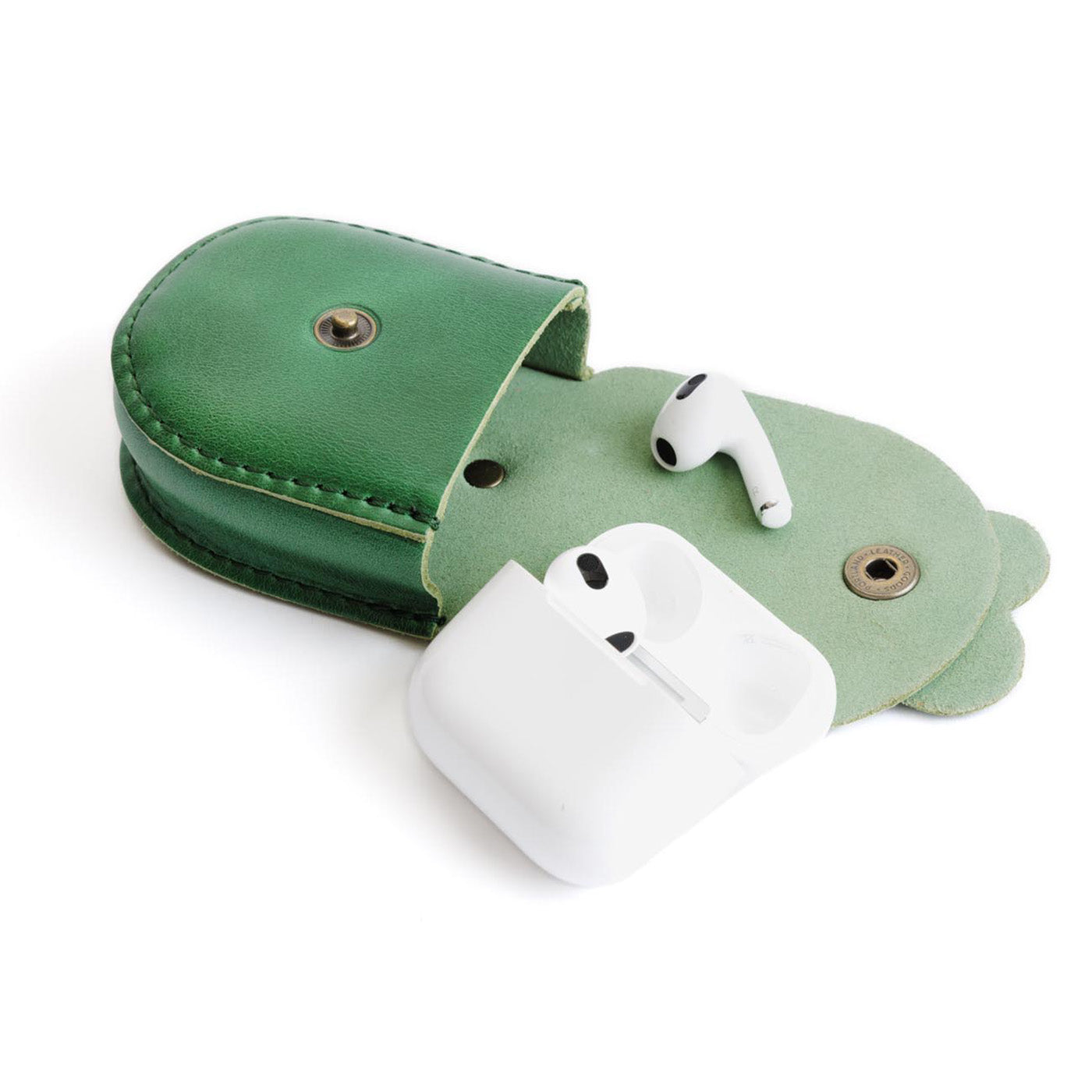 All Color: Cowboy Mint | U shaped pouch with leather flower applique