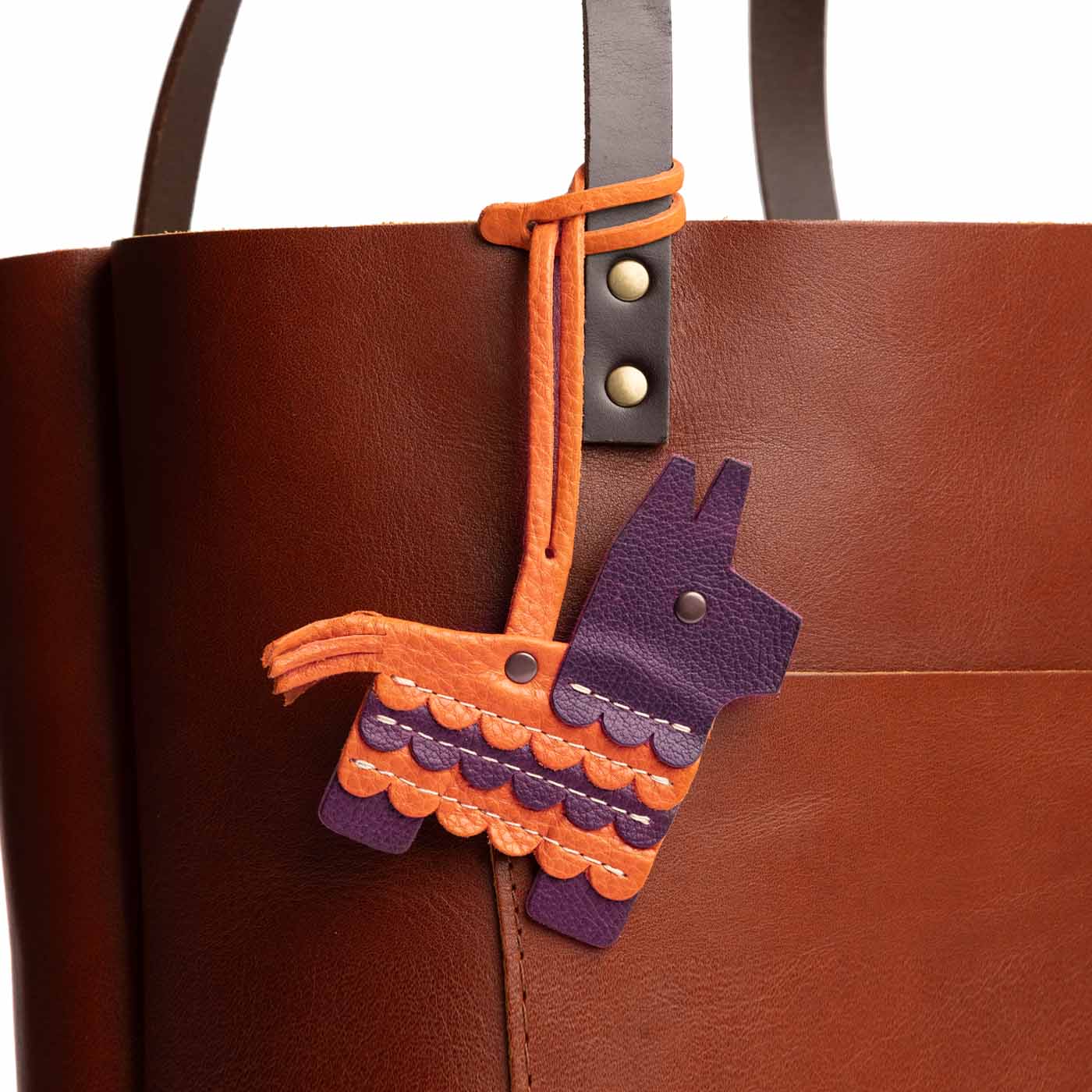 Plum | Leather piñata shaped tassel