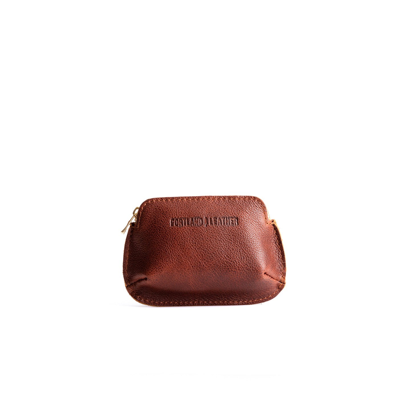 Nutmeg Small | Small pouch with top zipper and curved edges