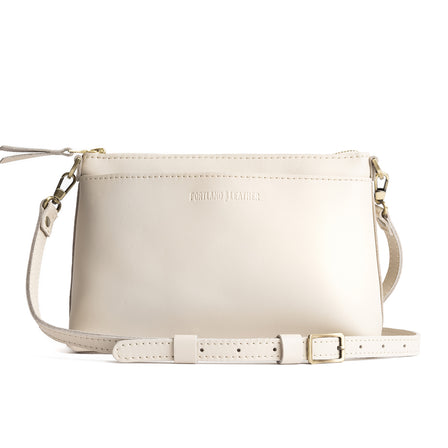  Bone | Zip top petite crossbody bag with detachable strap