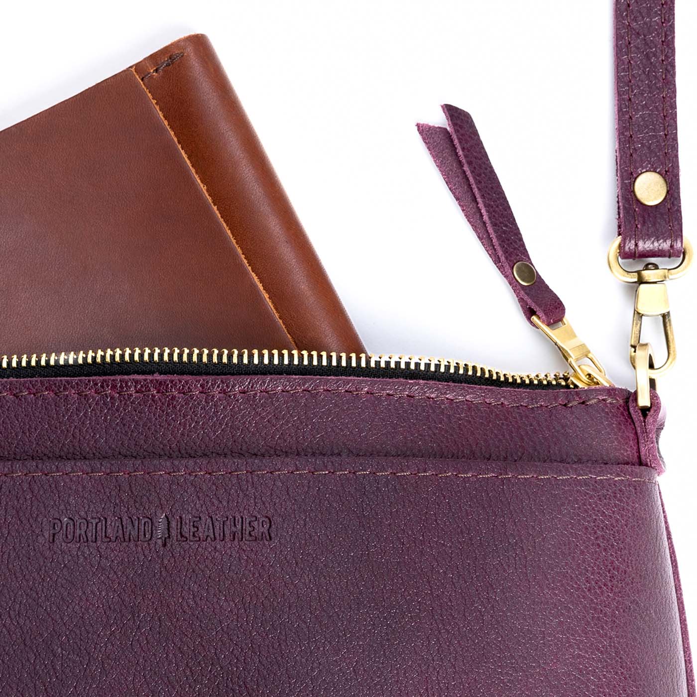  Plum | Zip top petite crossbody bag with detachable strap