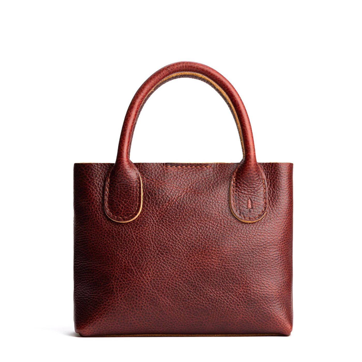 Cinnamon Bear Small | Petite tote purse with structured leather handles and crossbody strap