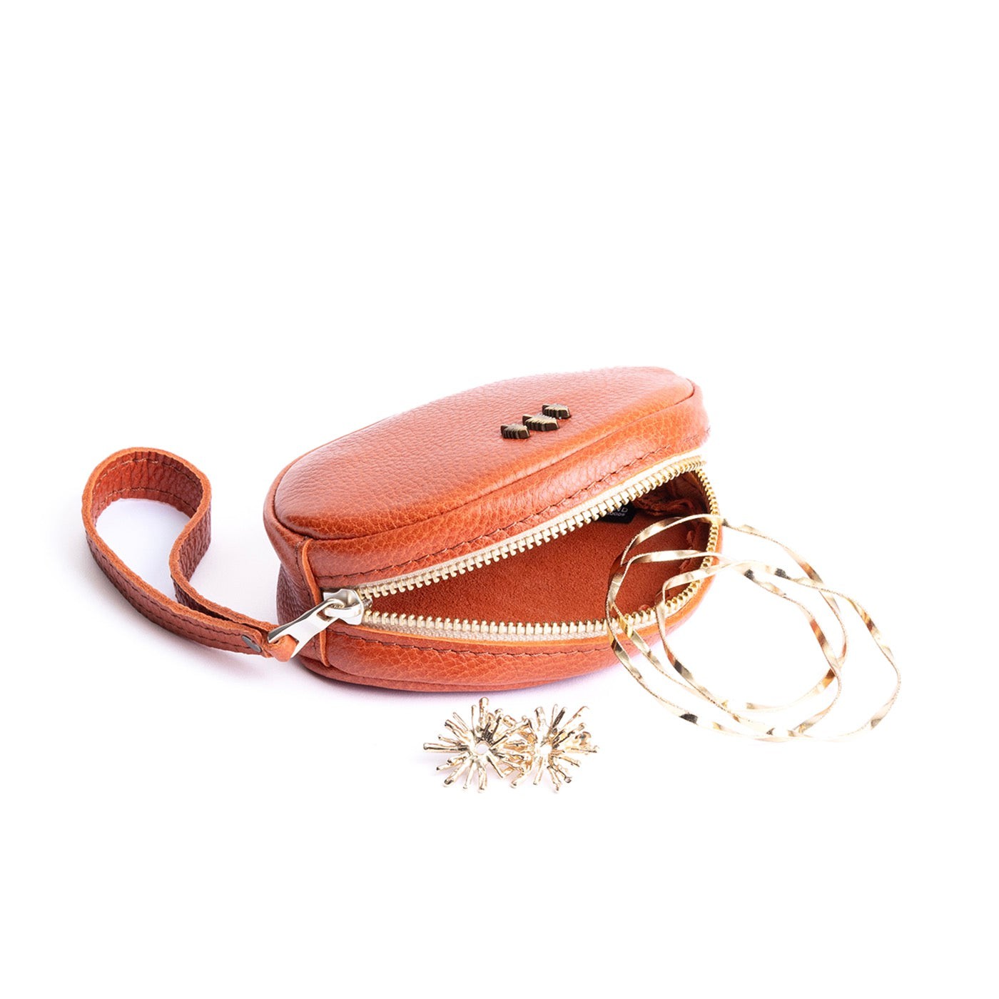 Koi Small | Oval shaped pouch with zipper and wristlet strap