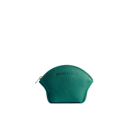 Bacalar*Small | Seashell shaped leather makeup bag with curved top zipper and flat bottom