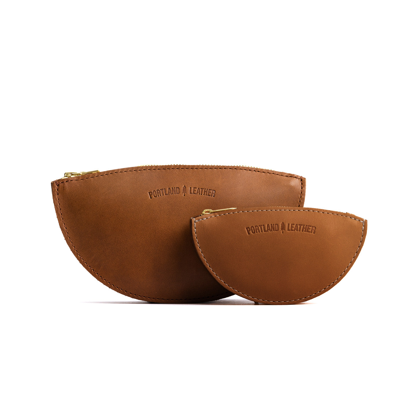 Biscotti | Half circle shaped leather zip pouch