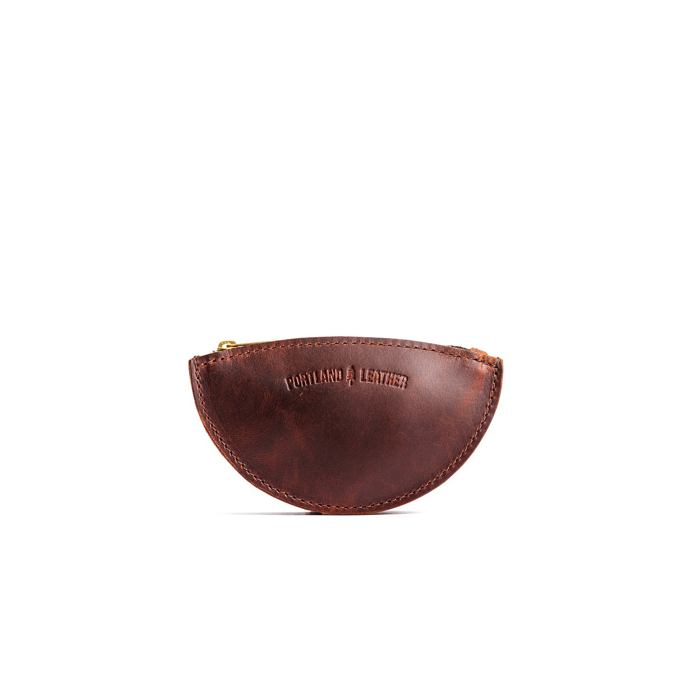 Timber Small | Half circle shaped leather zip pouch