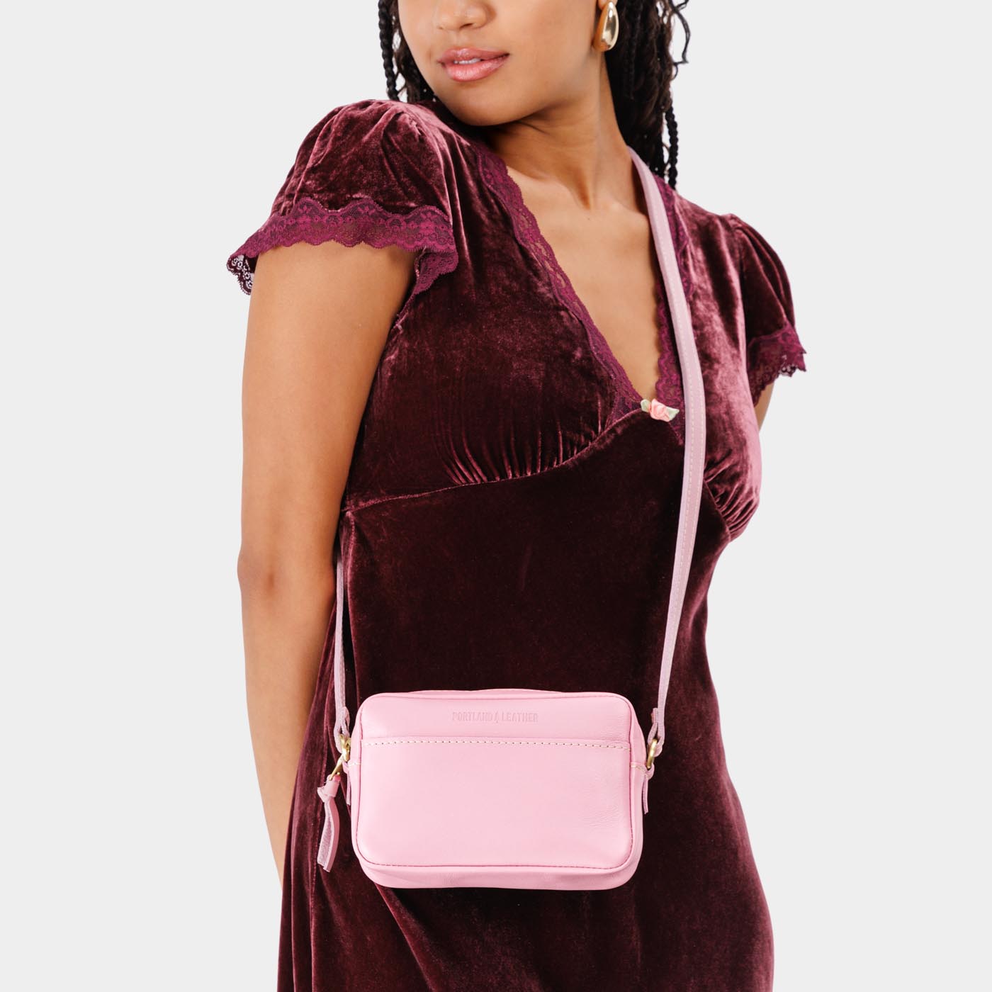 Vintage Pink*Small | Rectangular crossbody with adjustable strap