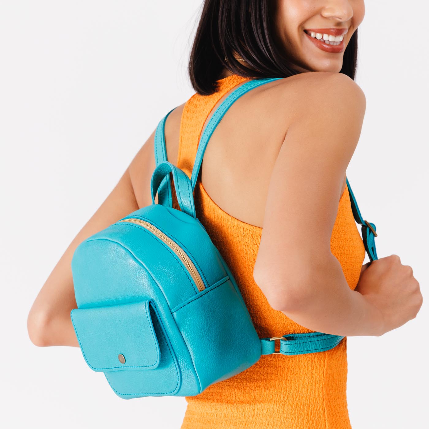 Key West | Small zip backpack with snap front pocket