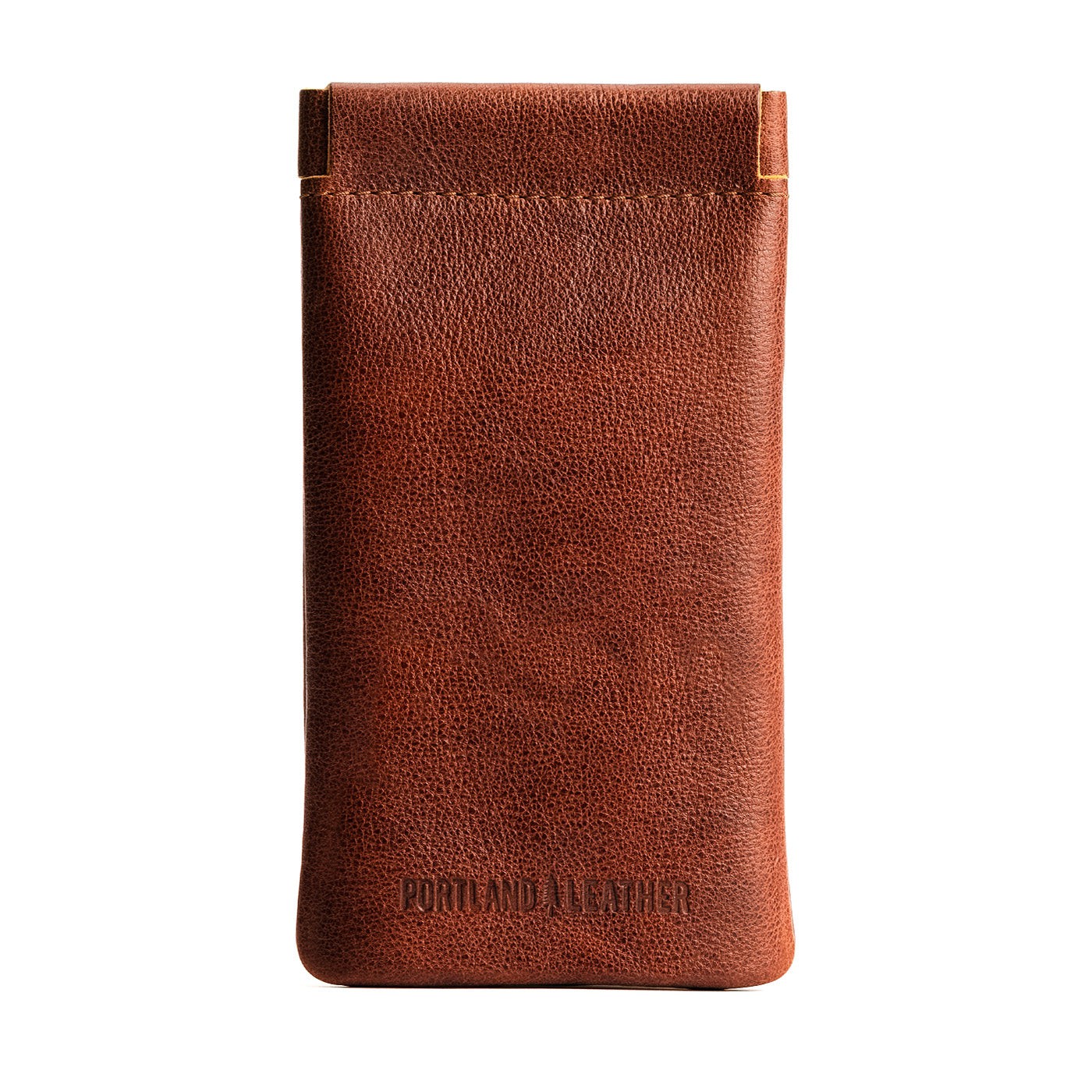 Nutmeg | Leather glasses case with hidden metal spring closure