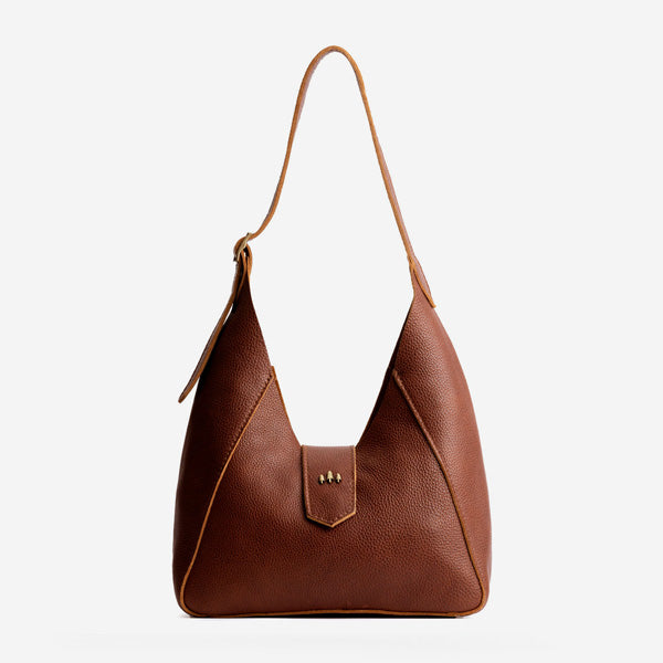 Nutmeg | Structured hobo shoulder bag with adjustable strap and magnetic closure