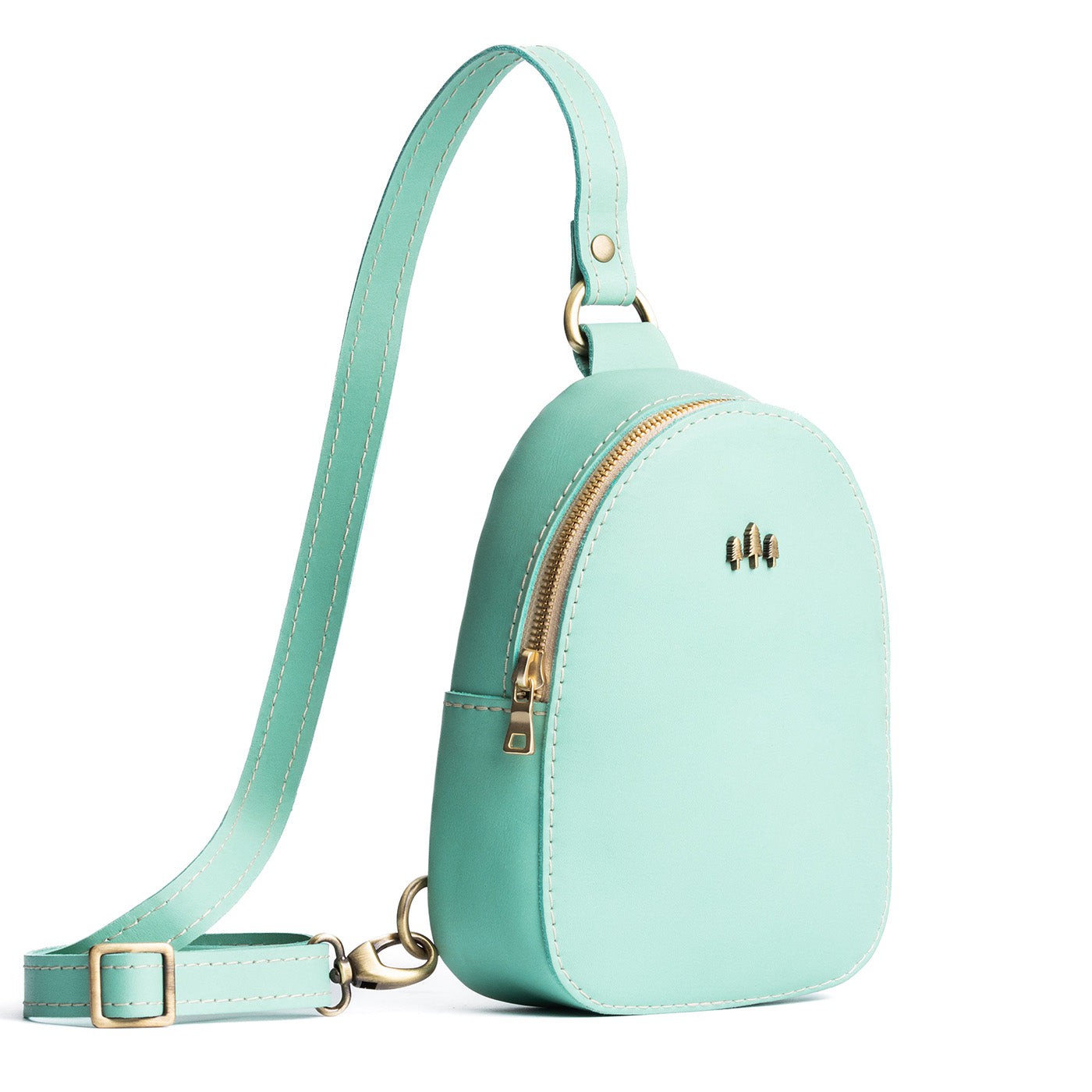 Mint | Small sling bag with zipper closure and adjustable strap