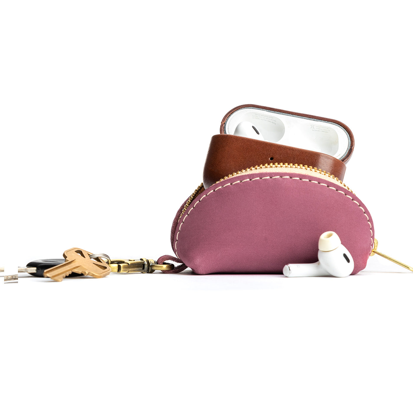 All Color: Foxglove | Small taco shaped pouch, swivel lobster clasp