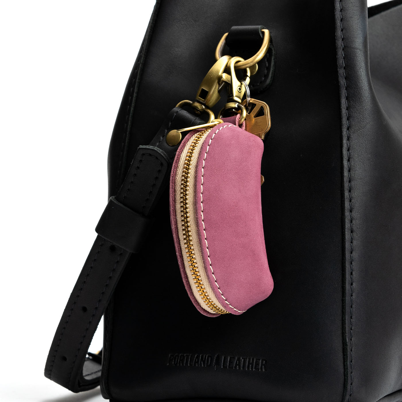 All Color: Foxglove | Small taco shaped pouch, swivel lobster clasp