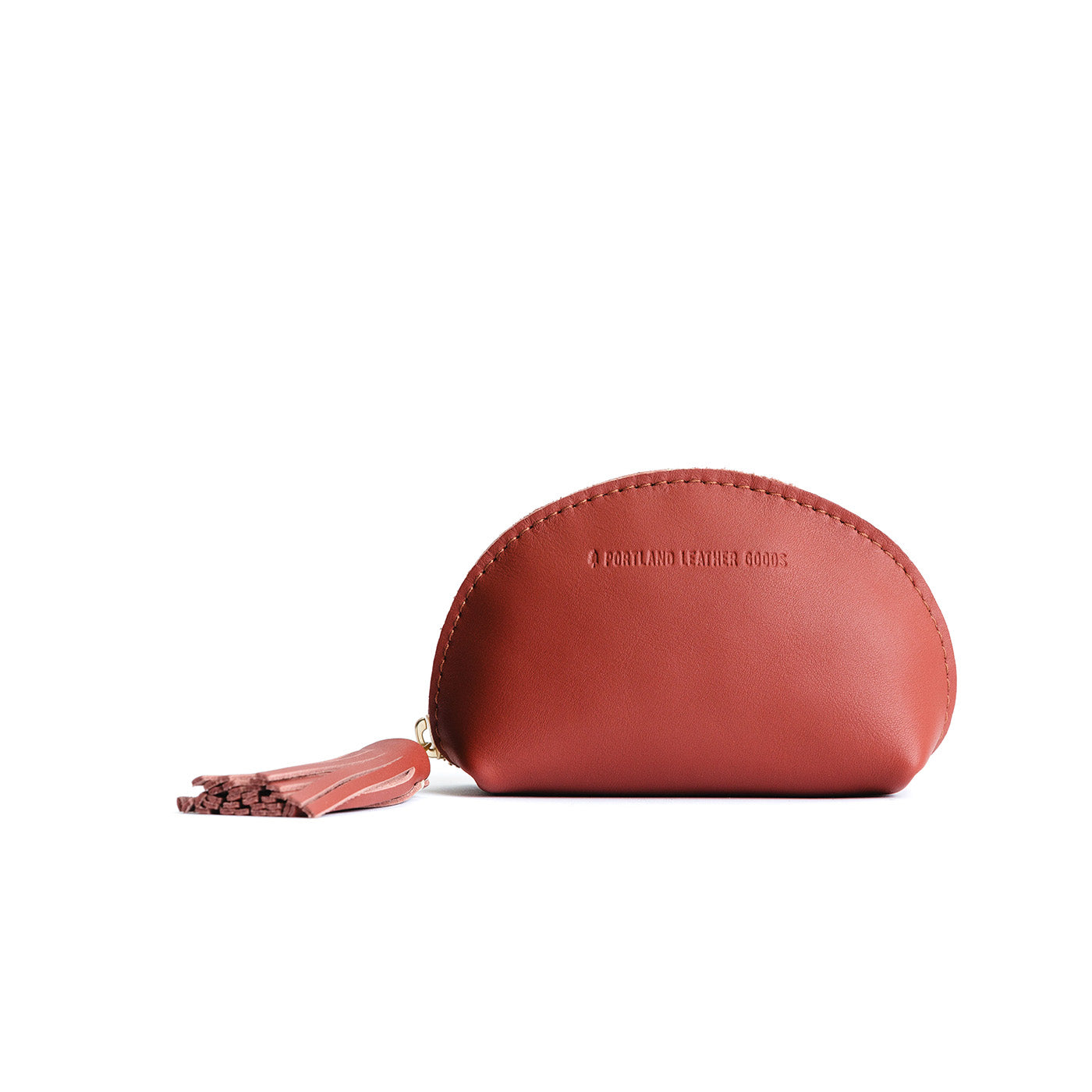 All Color: Hot Pot | Small leather zippered pouch with tassel