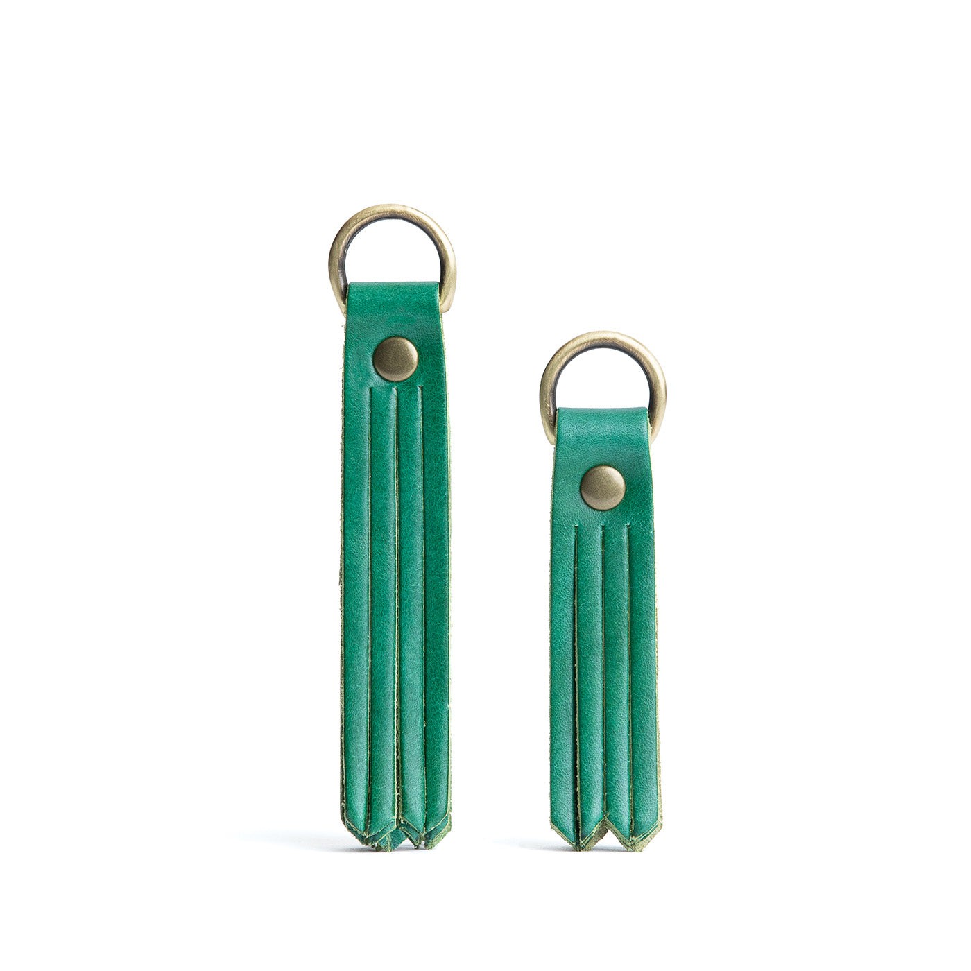 All Color: Cowboy Mint | slim leather tassel with brass ring