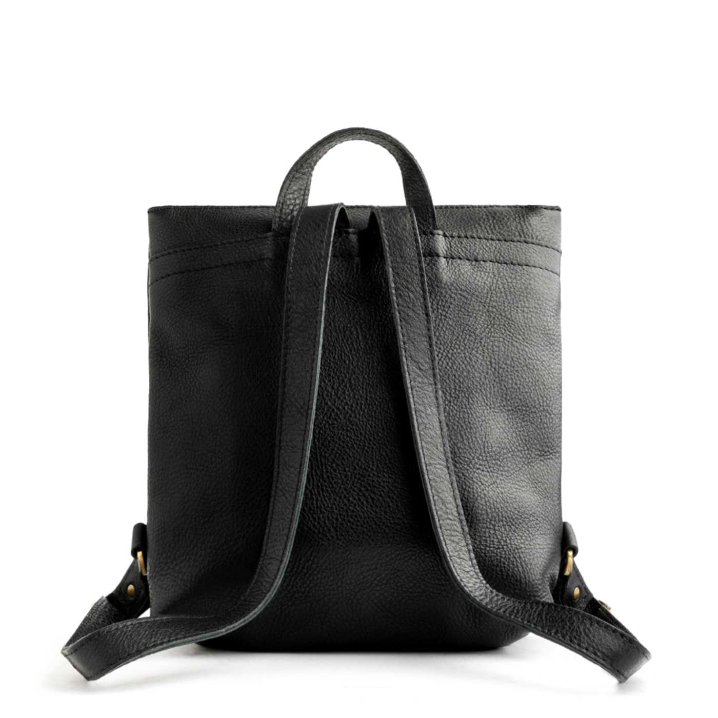 All Color: Pebbled--black | Square slim leather tote backpack