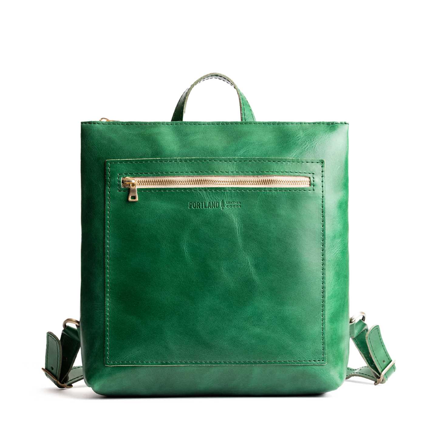 All Color: Cowboy Mint | Square slim leather tote backpack