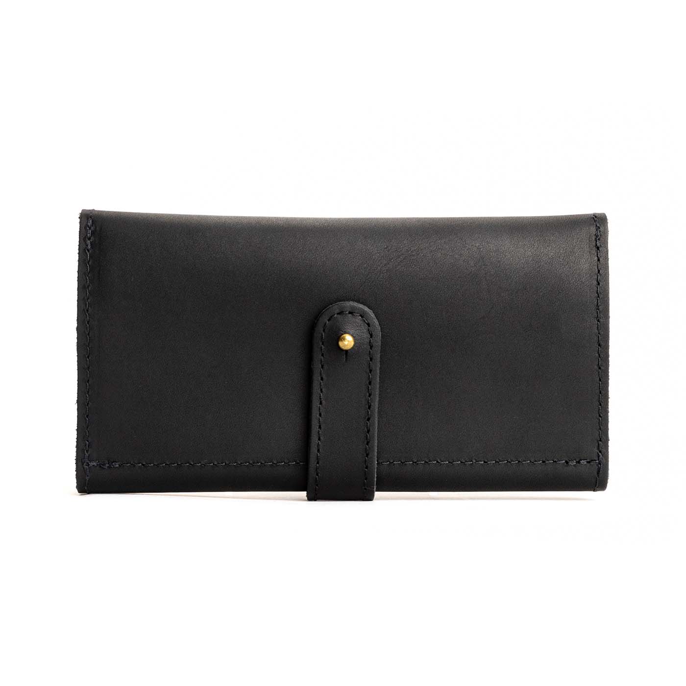 Black | Leather wallet with Sam Browne closure