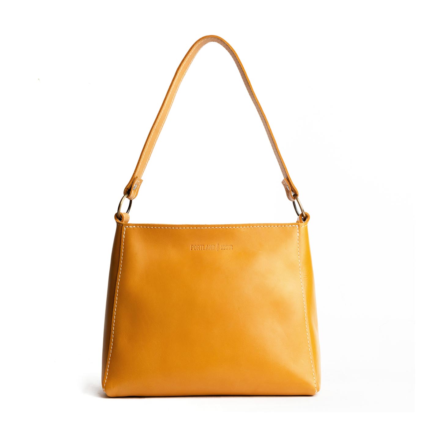 Sunflower | Triangular shoulder bag with antiqued brass finished hardware