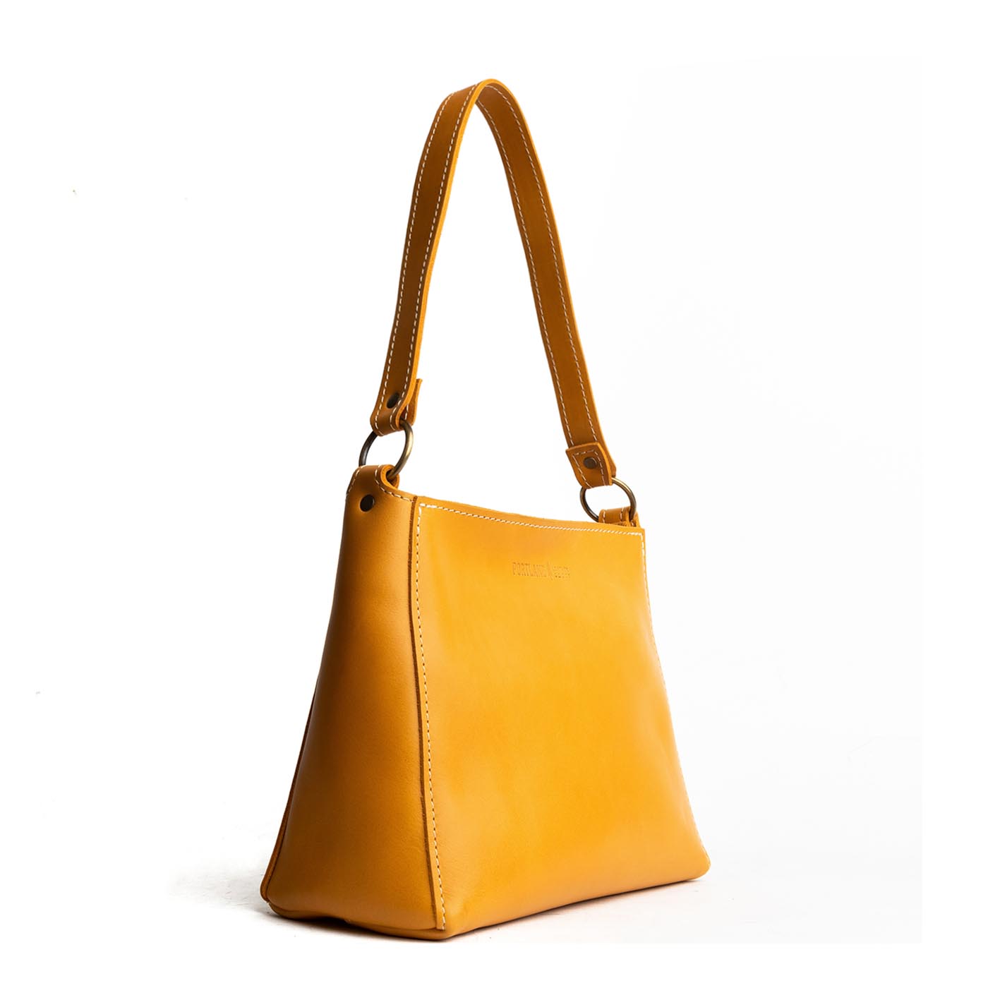 Sunflower | Triangular shoulder bag with antiqued brass finished hardware