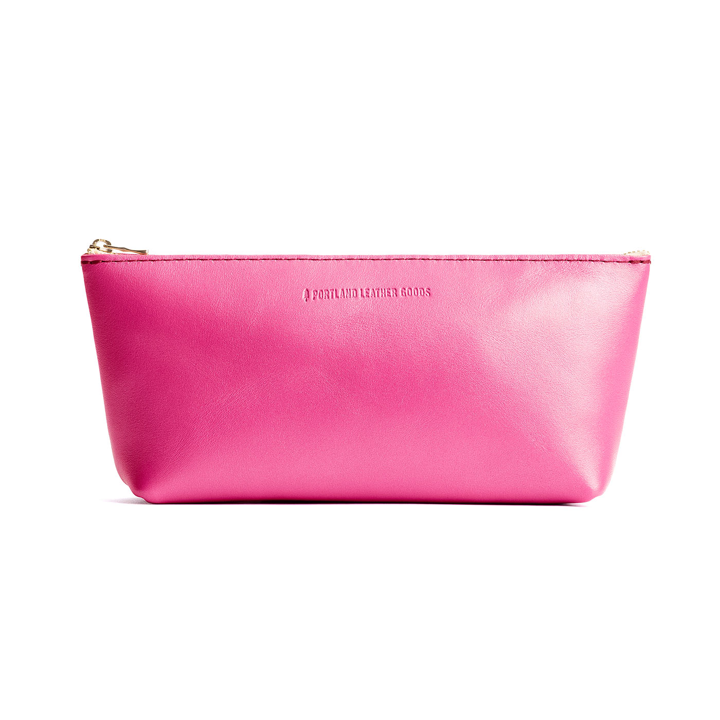 Lip Gloss | Leather utility bag pouch with top zipper