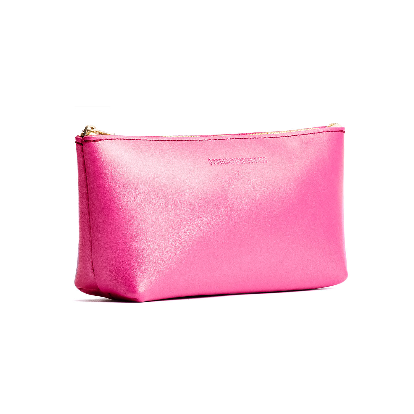 Lip Gloss | Leather utility bag pouch with top zipper