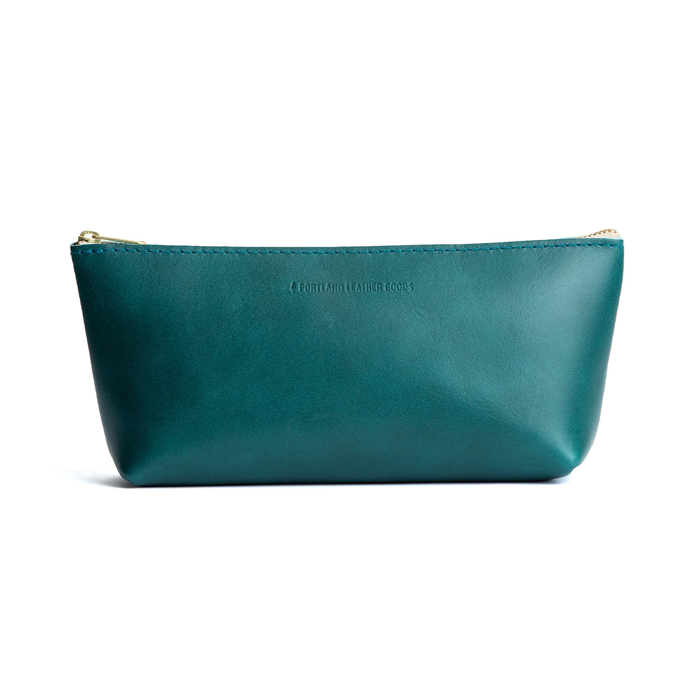 All Color: Caribbean | Leather utility bag pouch with top zipper