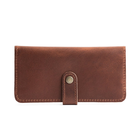 English Tan | Leather wallet with snap closed