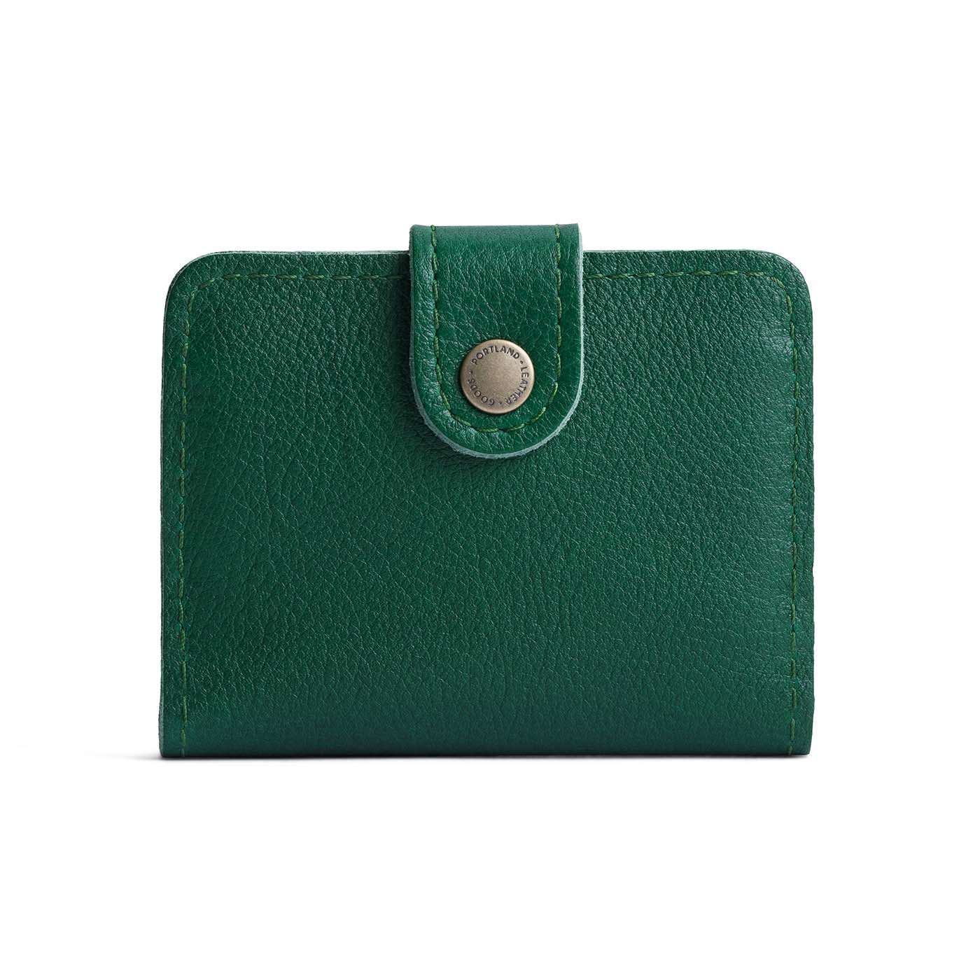 Bacalar | Small leather bifold wallet with snap closed