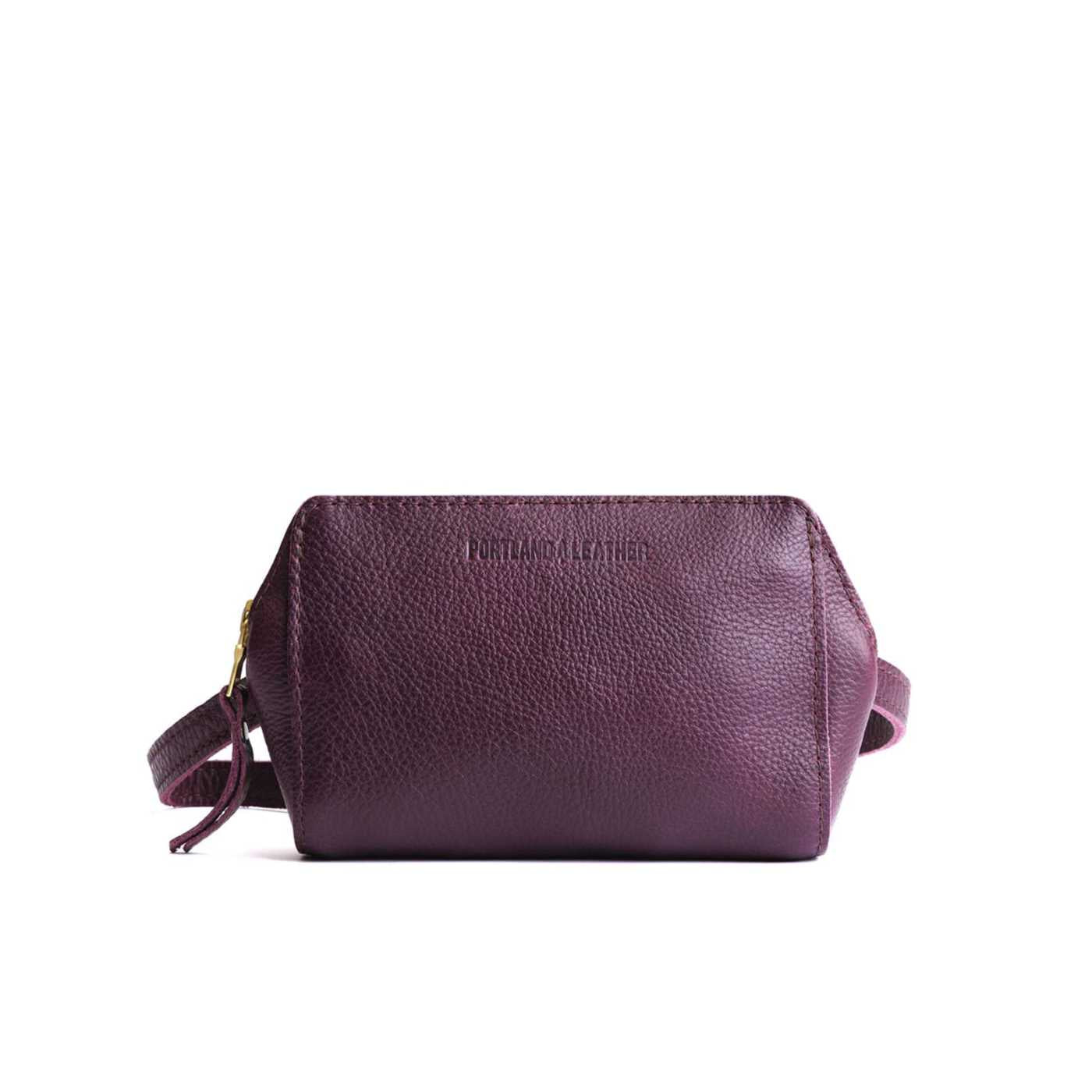  Plum | Petite bag with top zipper closure and adjustable belt strap