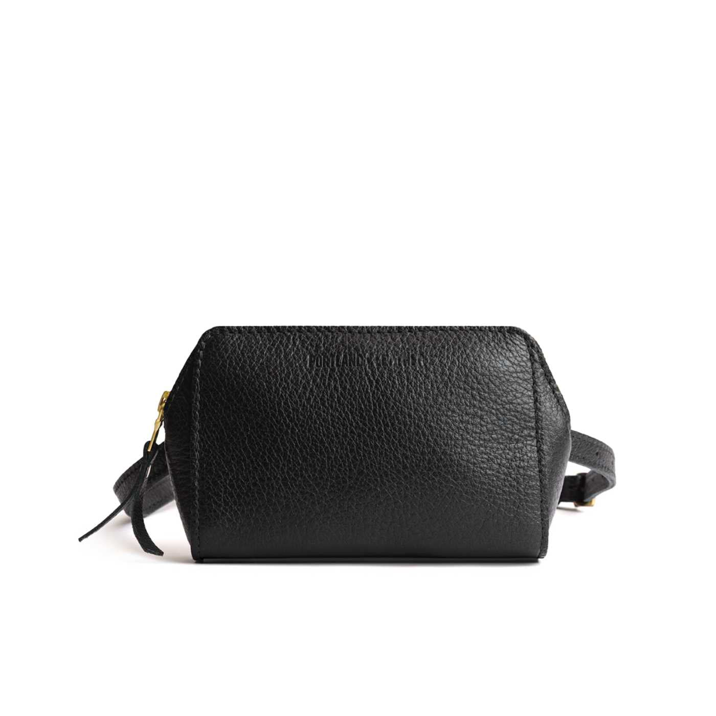  Pebbled--black | Petite bag with top zipper closure and adjustable belt strap