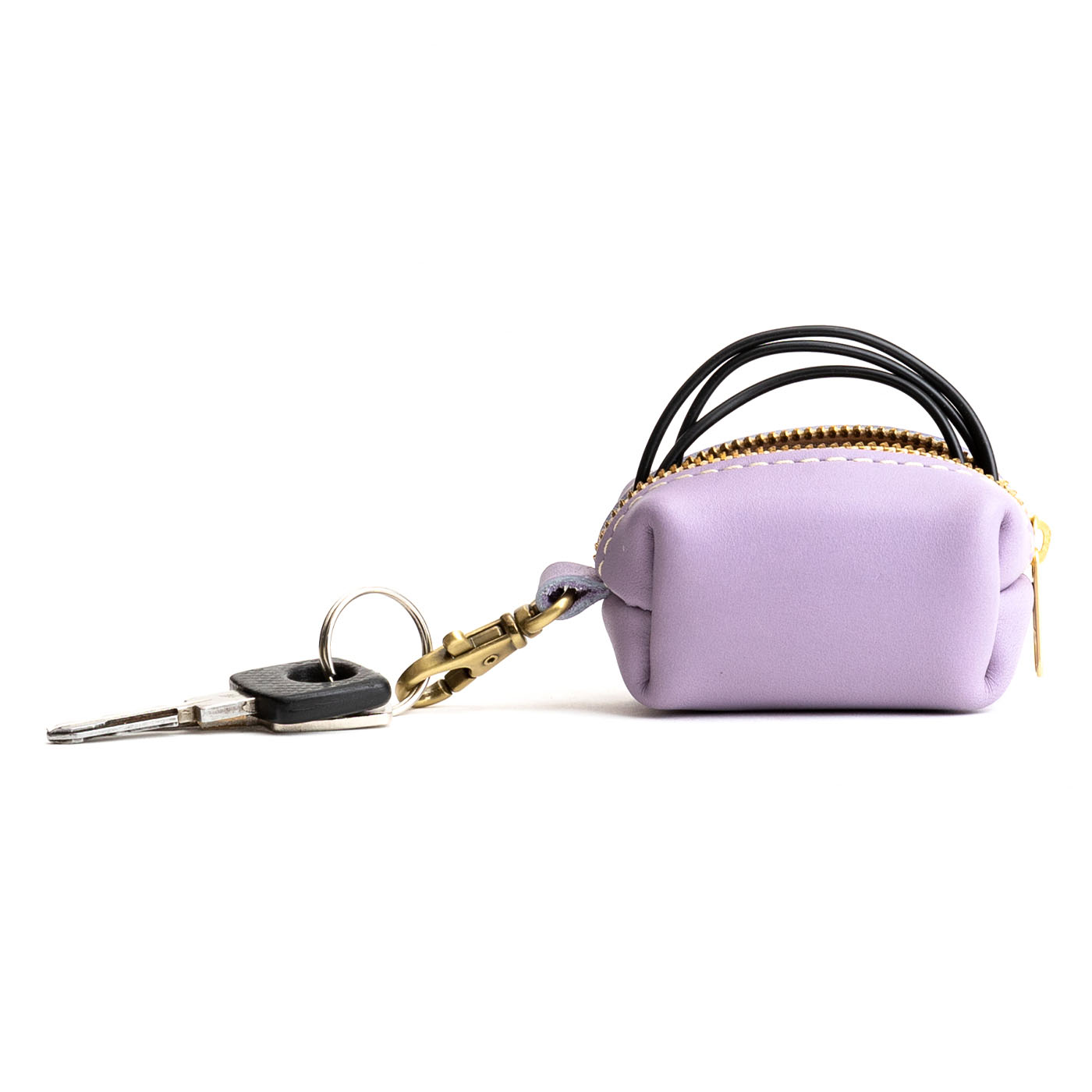 All Color: Lavender | Leather small keychain pouch