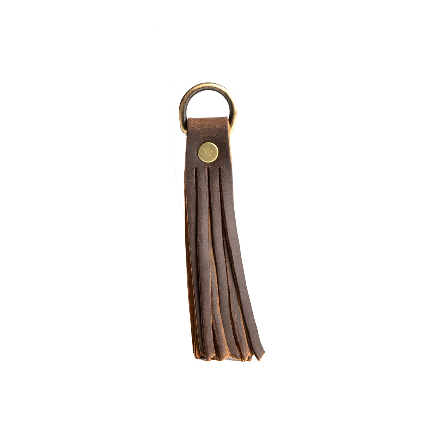 Canyon Small | slim leather tassel with brass ring