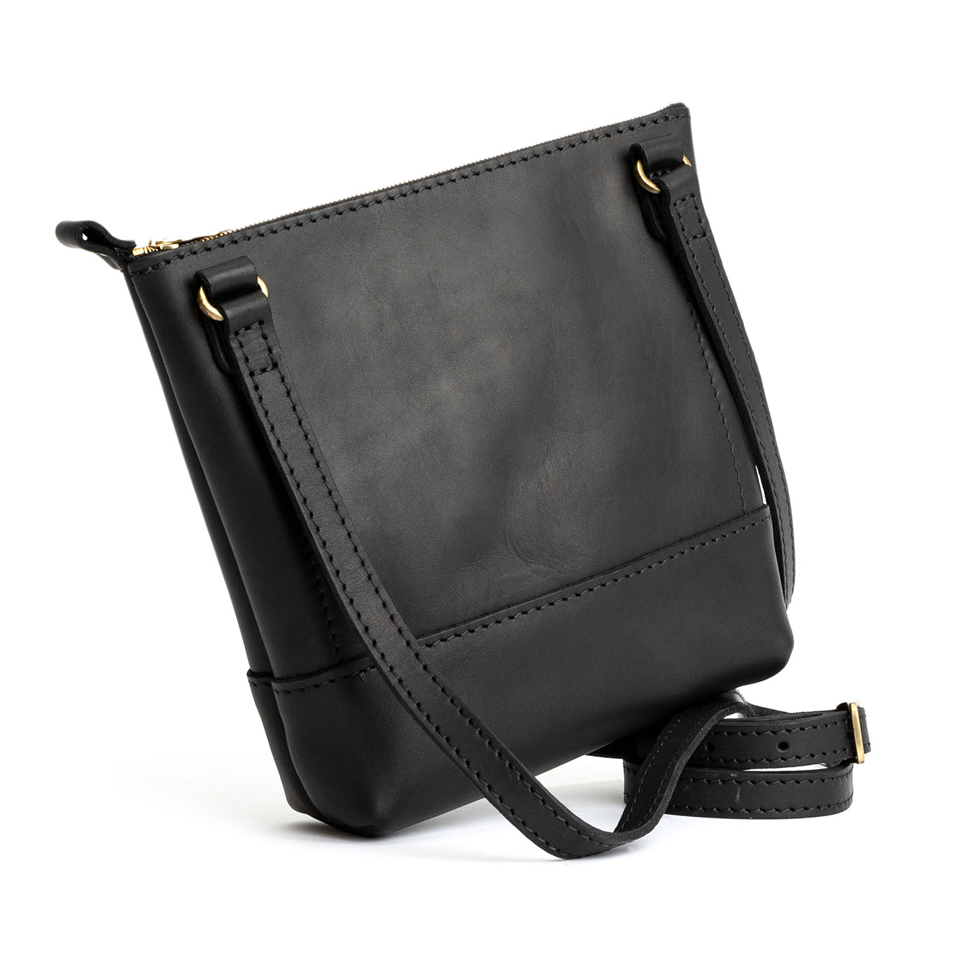  Black  | Small rectangular crossbody purse with top zipper and interior pocket