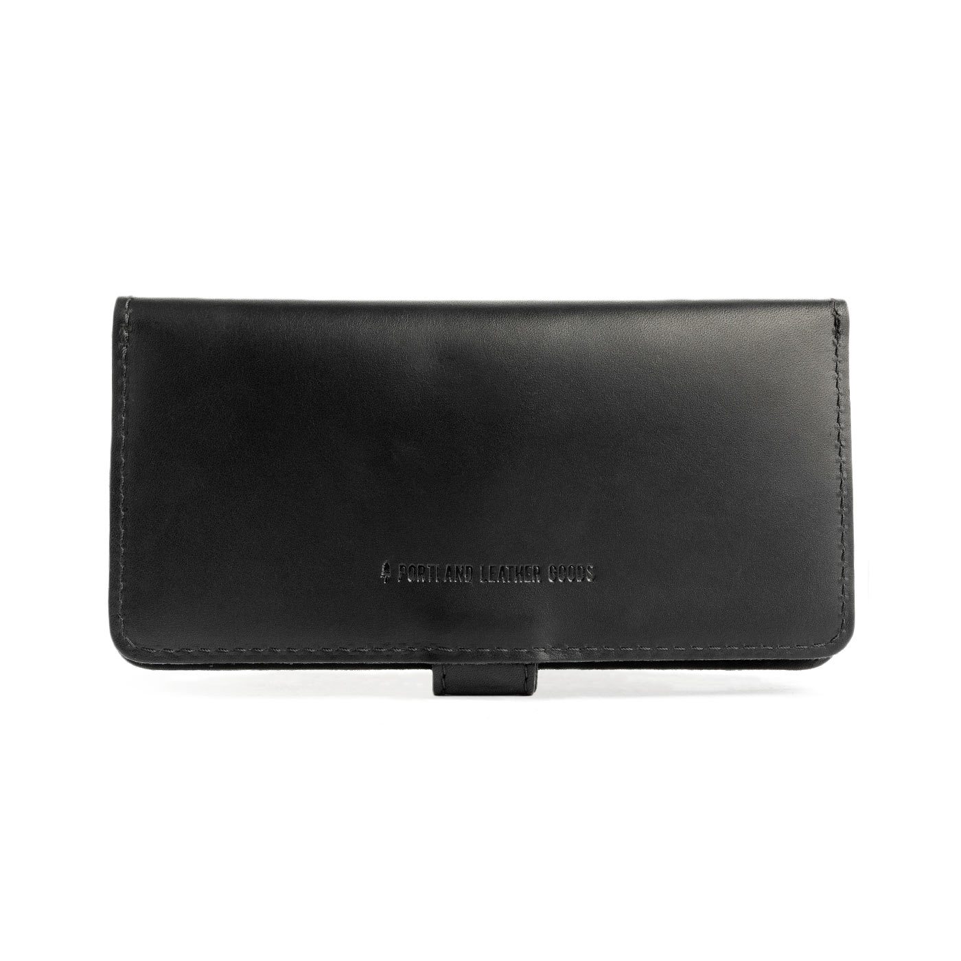 Black | Back of leather wallet closed