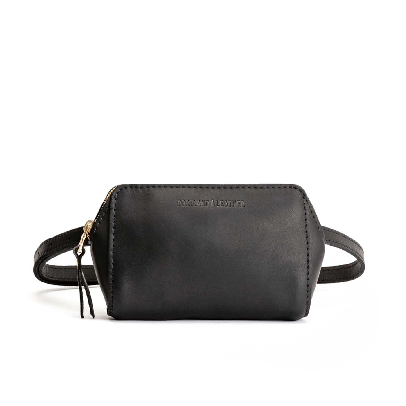 Black | Petite bag with top zipper closure and adjustable belt strap