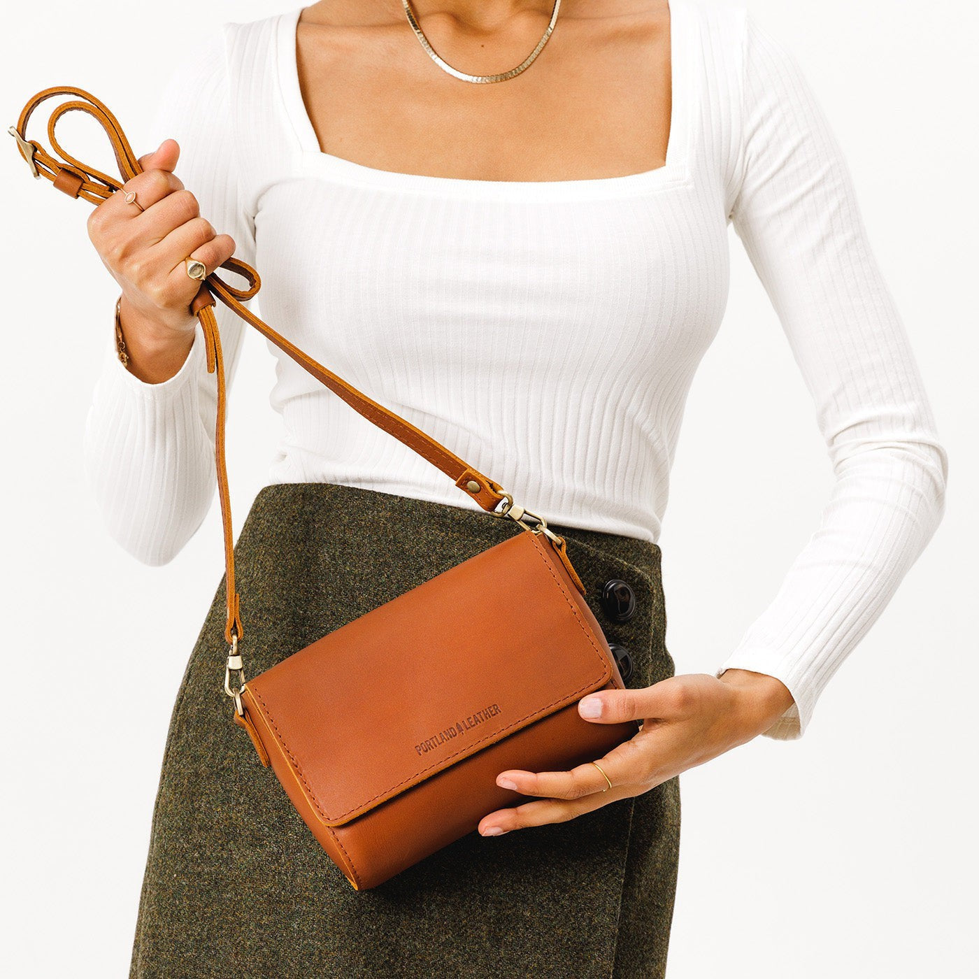 Honey*Mini | Small Leather Crossbody Bag with Magnetic Messenger Bag Closure